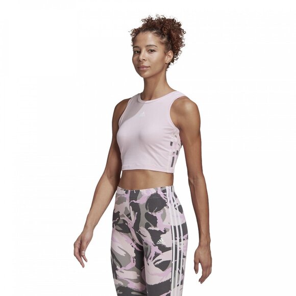 Adidas Essentials Pink Camo Crop - Picture 5 of 9